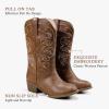 imageCowgirl Boots for Girls Mid Calf Youth Girl Cowboy Western Boots Pointed Toe Embroidered for Horse Riding Country Party Toddler Little Big KidsBrown