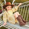 imageCowgirl Boots for Girls Mid Calf Youth Girl Cowboy Western Boots Pointed Toe Embroidered for Horse Riding Country Party Toddler Little Big KidsBrown