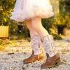 imageCowgirl Boots for Girls Mid Calf Youth Girl Cowboy Western Boots Pointed Toe Embroidered for Horse Riding Country Party Toddler Little Big KidsPink Brown