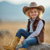 imageKids Cowgirl Boots for Girls Western Square Toe Girls Sparkle Boots Zipper Mid Calf Low Heel Horse Riding for Toddler Little Big KidsKhaki Gold