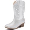 imageCowboy Boots for Girls Pointed Toe Kids Cowgirl Boots Mid Calf Western Youth Cowgirl Boots Horse Riding Party for Toddler Little Big KidsSilver Rhinestone