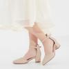imageLittle Girls Sandals Closed Toe High Heels Formal Dress Shoes Ankle Strap Pointed Toe Heeled for Little Big Kids in Wedding Party Block Chunky Pump ShoesClassic Nubuck Nude