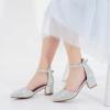 imageLittle Girls Sandals Closed Toe High Heels Formal Dress Shoes Ankle Strap Pointed Toe Heeled for Little Big Kids in Wedding Party Block Chunky Pump ShoesClassic Glitter Silver