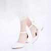 imageLittle Girls Sandals Closed Toe High Heels Formal Dress Shoes Ankle Strap Pointed Toe Heeled for Little Big Kids in Wedding Party Block Chunky Pump ShoesClassic Pu White