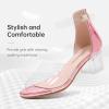 imageGirls Sandals Open Toe High Heels Fancy Dress Shoes Ankle Strap Chunky Block Heels Flower Girls Wedding Party Dressy Shoes for Toddler Little Big KidsPink Clear