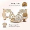 imageLittle Girls Sandals High Heels Formal Shoes Open Toe Pump Sandals Glitter Party Wedding Shoes for Big Kids ToddlerG Glitter Cham
