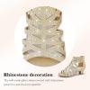 imageLittle Girls Sandals High Heels Formal Shoes Open Toe Pump Sandals Glitter Party Wedding Shoes for Big Kids ToddlerG Glitter Cham