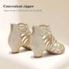imageLittle Girls Sandals High Heels Formal Shoes Open Toe Pump Sandals Glitter Party Wedding Shoes for Big Kids ToddlerG Glitter Cham
