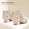 imageLittle Girls Sandals High Heels Formal Shoes Open Toe Pump Sandals Glitter Party Wedding Shoes for Big Kids ToddlerG Glitter Rose Gold