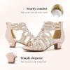 imageLittle Girls Sandals High Heels Formal Shoes Open Toe Pump Sandals Glitter Party Wedding Shoes for Big Kids ToddlerG Glitter Rose Gold