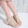 imageLittle Girls Sandals High Heels Formal Shoes Open Toe Pump Sandals Glitter Party Wedding Shoes for Big Kids ToddlerG Glitter Rose Gold