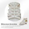 imageLittle Girls Sandals High Heels Formal Shoes Open Toe Pump Sandals Glitter Party Wedding Shoes for Big Kids ToddlerG Glitter Silver