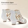 imageLittle Girls Sandals High Heels Formal Shoes Open Toe Pump Sandals Glitter Party Wedding Shoes for Big Kids ToddlerG Glitter White