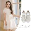 imageLittle Girls Sandals High Heels Formal Shoes Open Toe Pump Sandals Glitter Party Wedding Shoes for Big Kids ToddlerG Glitter White
