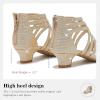 imageLittle Girls Sandals High Heels Formal Shoes Open Toe Pump Sandals Glitter Party Wedding Shoes for Big Kids ToddlerR Glitter Cham