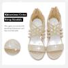 imageLittle Girls Sandals High Heels Formal Shoes Open Toe Pump Sandals Glitter Party Wedding Shoes for Big Kids ToddlerR Glitter Cham