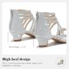 imageLittle Girls Sandals High Heels Formal Shoes Open Toe Pump Sandals Glitter Party Wedding Shoes for Big Kids ToddlerR Glitter Silver