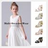 imageLittle Girls Sandals High Heels Formal Shoes Open Toe Pump Sandals Glitter Party Wedding Shoes for Big Kids ToddlerR Pu White