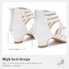 imageLittle Girls Sandals High Heels Formal Shoes Open Toe Pump Sandals Glitter Party Wedding Shoes for Big Kids ToddlerR Pu White