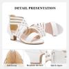 imageLittle Girls Sandals High Heels Formal Shoes Open Toe Pump Sandals Glitter Party Wedding Shoes for Big Kids ToddlerR Pu White