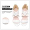 imageLittle Girls Sandals High Heels Formal Shoes Open Toe Pump Sandals Glitter Party Wedding Shoes for Big Kids ToddlerR Pu White
