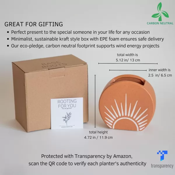 Rainbow Arched Planter Speckled White Textured Organic Modern Minimalist Aesthetic Ceramic Vase wDrainage Hole Sun Decor Circle Vase Unique MidCentury Vintage Small Flower Centerpieces