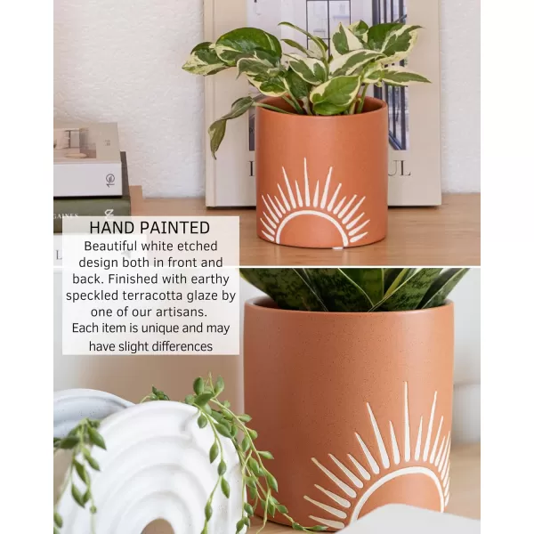 Rainbow Arched Planter Speckled White Textured Organic Modern Minimalist Aesthetic Ceramic Vase wDrainage Hole Sun Decor Cylinder Terracotta Planter Unique MidCentury Handmade Indoor Plant Pot