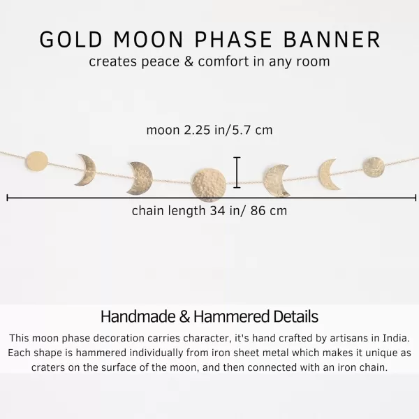 Save 10 on Hanging Shelves for Wall Set of 2 w Hooks Wooden Shelf Macrame Rope Natural Light Reclaimed Wood Moon Phase Wall Hanging Handmade Hammered Gold Metal 7 Moons 34quot Banner Boho Decor