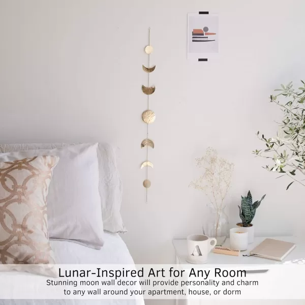 Save 10 on Moon Phase Wall Hanging Handmade Hammered Gold Metal Moons Garland Boho Decor Phases of the Moon Celestial Lunar Art Bohemian Aesthetic Home Decorations for Bedroom Headboard