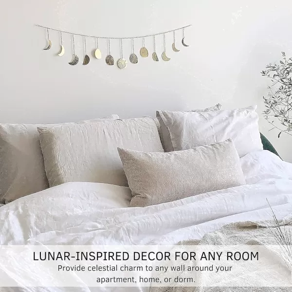 Save 10 on Moon Phase Wall Hanging Handmade Hammered Gold Metal Moons Garland Boho Decor Phases of the Moon Celestial Lunar Art Bohemian Aesthetic Home Decorations for Bedroom Headboard