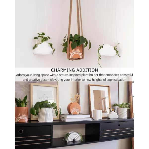 Sun Decor Cylinder Planter Speckled Ceramic Unique MidCentury Handmade Terracotta Design Indoor Plant Pot w Drainage Hole Sun Decor Circle Vase Modern Minimalist Vintage Small Flower Centerpieces