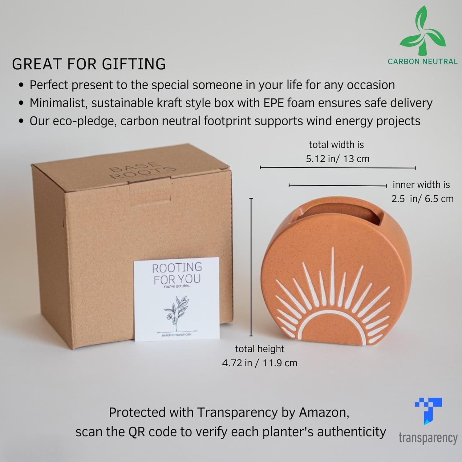 Sun Decor Vase Handmade Design Terracotta Speckled Ceramic Planter w Drainage Hole Minimalist Modern Cute Vintage Aesthetic Small Flower Vases Centerpieces Unique Indoor Plant Pot Boho Chic RusticSun Vase Speckled Terracotta