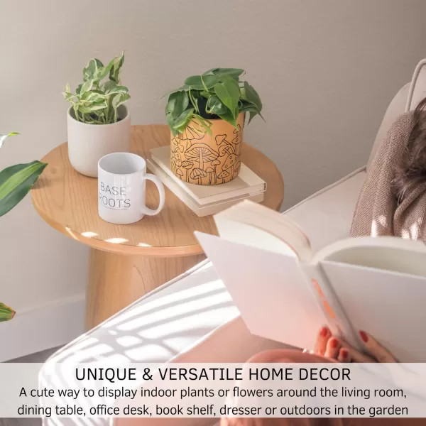 BASE ROOTS Mushroom Planter Speckled White IndoorOutdoor Holds Small PlantsSpeckled Terracotta