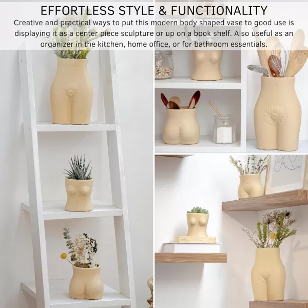BASE ROOTS Ceramic Walnut Brown Bottom Butt Vase 43 in 2 per package