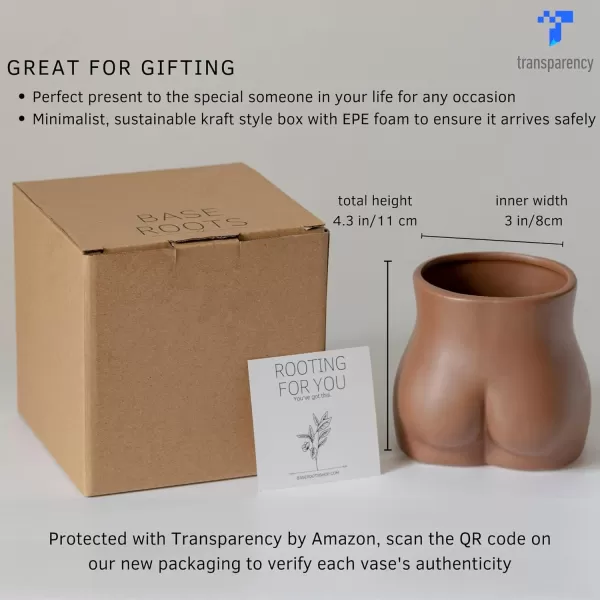 BASE ROOTS Ceramic Walnut Brown Bottom Butt Vase 43 in 2 per package
