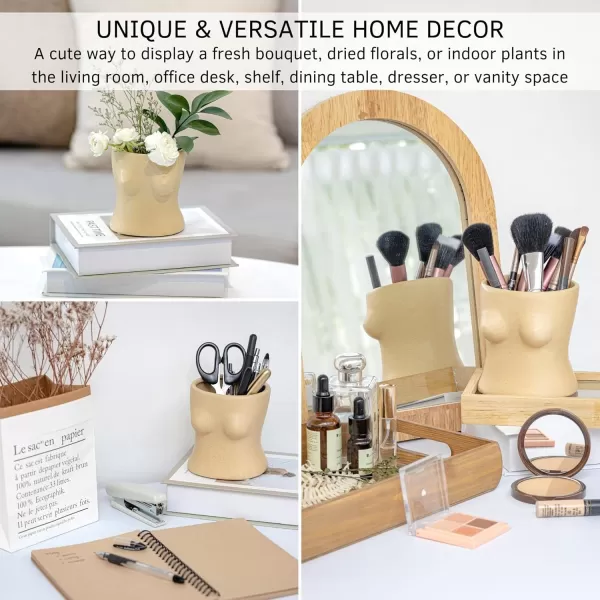 Body Vase Female Form Butt Planter Booty Vases for Flowers Boob Planter Bust Flower Vases wDrainage Hole Speckled Matte Nude Ceramic Cheeky Cute Small Indoor Plant Pot Modern Boho Room Decor