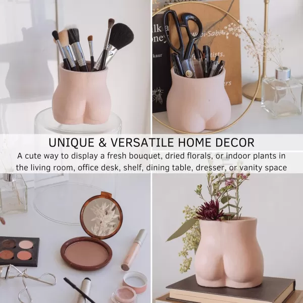 Body Vase Female Form Butt Planter Booty Vases for Flowers wDrainage Speckled Matte Finish Ceramic Cheeky Plant Pot Modern Boho Room Decor Cute Small Chic Succulents Woman Lady Shaped Sculpture