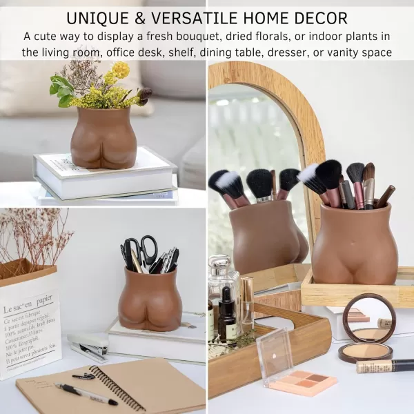 Body Vase Female Form Butt Planter Booty Vases for Flowers wDrainage Speckled Matte Finish Ceramic Cheeky Plant Pot Modern Boho Room Decor Cute Small Chic Succulents Woman Lady Shaped Sculpture