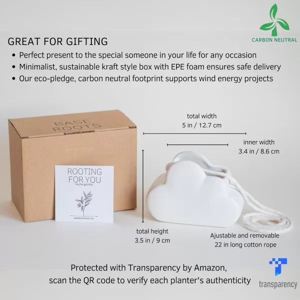 Cloud Indoor Hanging Plant Pot Adjustable Macrame Rope Organic Modern Minimalist Aesthetic Ceramic Vase w Drainage Hole Sun Decor Cylinder Terracotta Planter Unique Vintage Handmade Indoor Decor