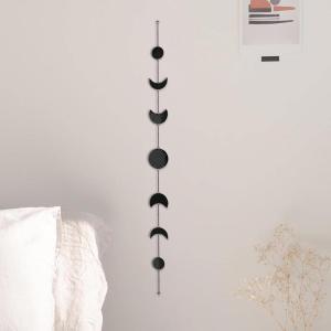 imageBASE ROOTS Moon Phase Black Wall Decor for Bedroom ampamp Living Room Bohemian Wall Decor Handmade Hammered Metal 34quot 7 Phases Moon Celestial Wall Art Gift for Women ampamp Kids