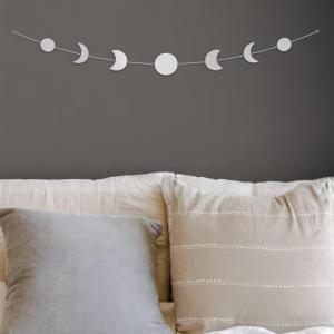 imageBASE ROOTS Moon Phase White Wall Decor for Bedroom ampamp Living Room Bohemian Wall Decor Handmade Hammered Metal 34quot 7 Phases Moon Celestial Wall Art Gift for Women ampamp Kids