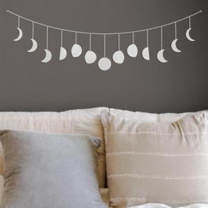 imageBASE ROOTS Moon Phase White Wall Decor for Bedroom ampamp Living Room Bohemian Wall Decor Handmade Hammered Metal 36quot 13 Phases Moon Celestial Wall Art Gift for Women ampamp Kids