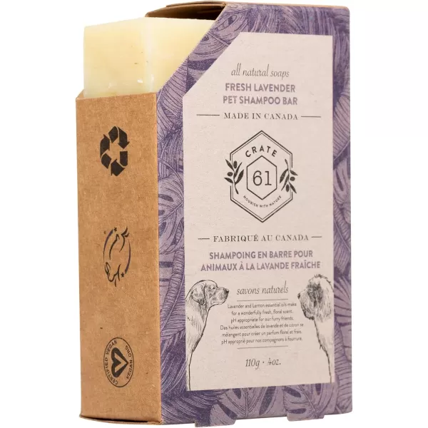 Cedarwood Patchouli 4pack Crate 61 All Natural Cold Process Pet Dog Shampoo Bar pH Balanced 100 plant based Plastic FreeMedley