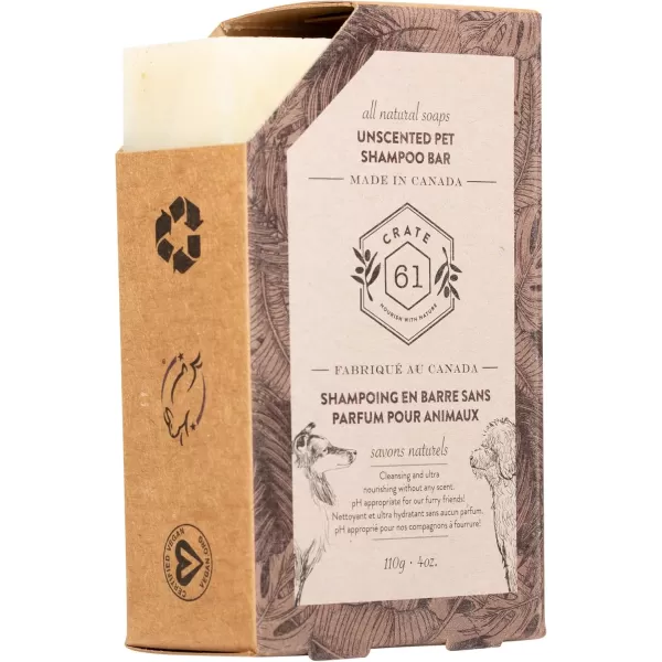 Cedarwood Patchouli 4pack Crate 61 All Natural Cold Process Pet Dog Shampoo Bar pH Balanced 100 plant based Plastic FreeUnscented