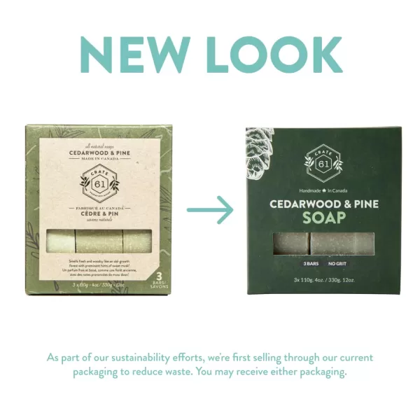 Crate 61 Handmade in Canada Plant Based Cold Process Natural Bar Soap For Face And Body With Premium Essential Oils Eucalyptus ampamp Peppermint For Men And Women 3 Pack EucamintCedarwood Pine