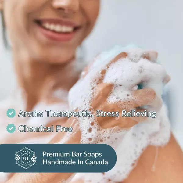 Crate 61 Handmade in Canada Plant Based Cold Process Natural Bar Soap For Face And Body With Premium Essential Oils Eucalyptus ampamp Peppermint For Men And Women 3 Pack EucamintLemongrass