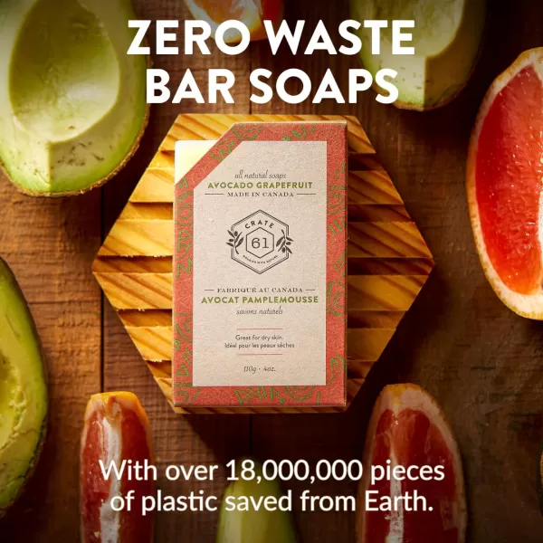 Crate 61 Handmade in Canada Plant Based Cold Process Natural Bar Soap For Face And Body With Premium Essential Oils Eucalyptus ampamp Peppermint For Men And Women 3 Pack EucamintGrapefruit