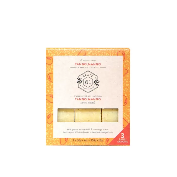 Crate 61 Handmade in Canada Plant Based Cold Process Natural Bar Soap For Face And Body With Premium Essential Oils Eucalyptus ampamp Peppermint For Men And Women 3 Pack EucamintMango