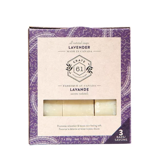 Crate 61 Handmade in Canada Plant Based Cold Process Natural Bar Soap For Face And Body With Premium Essential Oils Eucalyptus ampamp Peppermint For Men And Women 3 Pack EucamintLavender