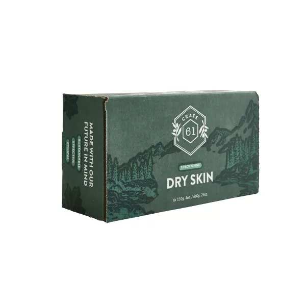 Crate 61 Handmade in Canada Plant Based Cold Process Natural Bar Soap With Premium Essential Oils Dry Skin Pack of 6 For HimDry Skin